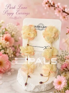 Park Lane Pale Yellow Floral Drop Earrings